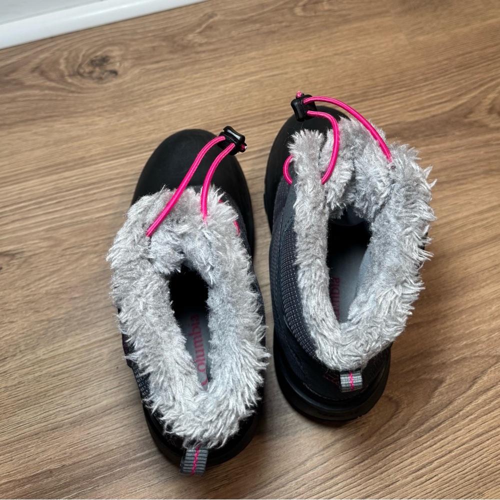 Columbia Rope Tow Waterproof Winter‎ Snow Boots Grey Pink Size 3 Youth Kids - Picture 5 of 7